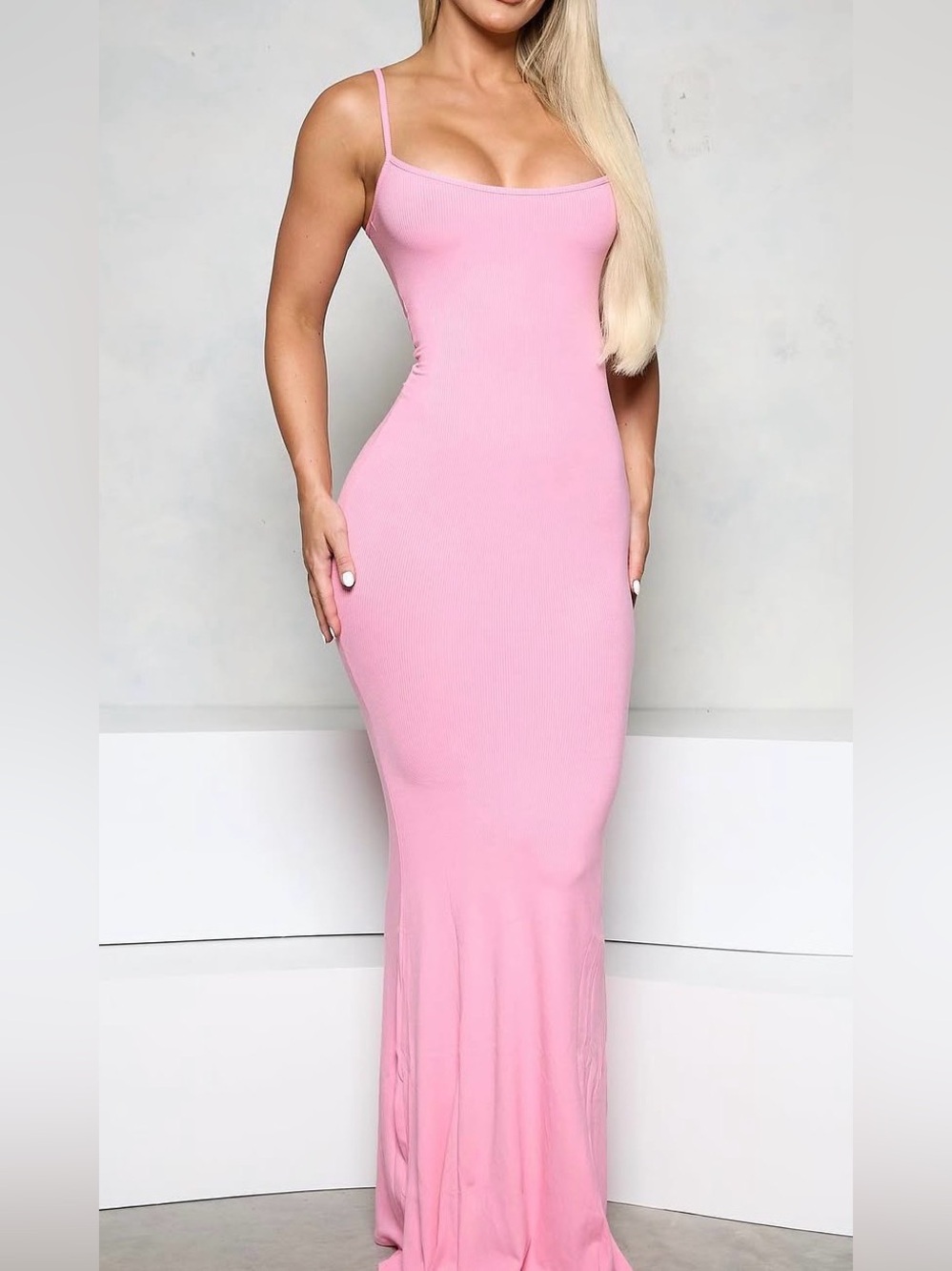 Pcheebum Ribbed Fitted Maxi Dress
